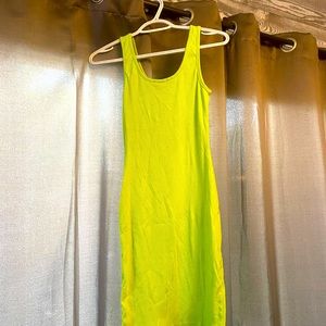 Neon green maxi dress
